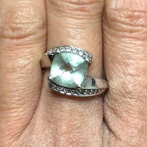 ‼️SALE‼️‼️Genuine green amethyst W/ solid 10K WG